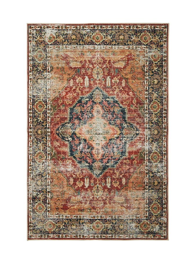 ايست من نون سجادة مضادة للانزلاق - الحجم - 153 × 214 سم - 5x7 قدم | تصميم التراث الملكي | اللون - تيراكوتا | مثالية كسجاد لغرفة المعيشة، غرفة النوم، المكتب، الممرات، المدخل أو الشرفة - Image 1